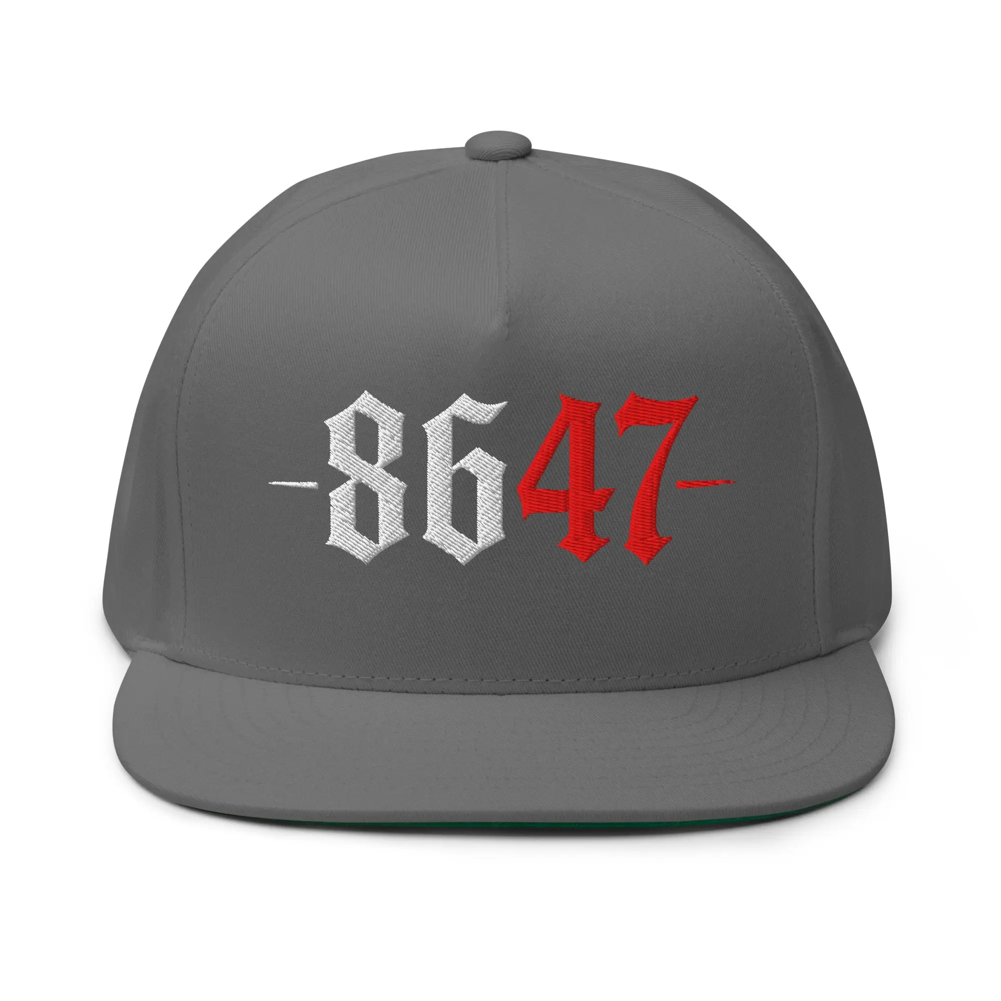 "8647" Embroidered Flat Bill Cap