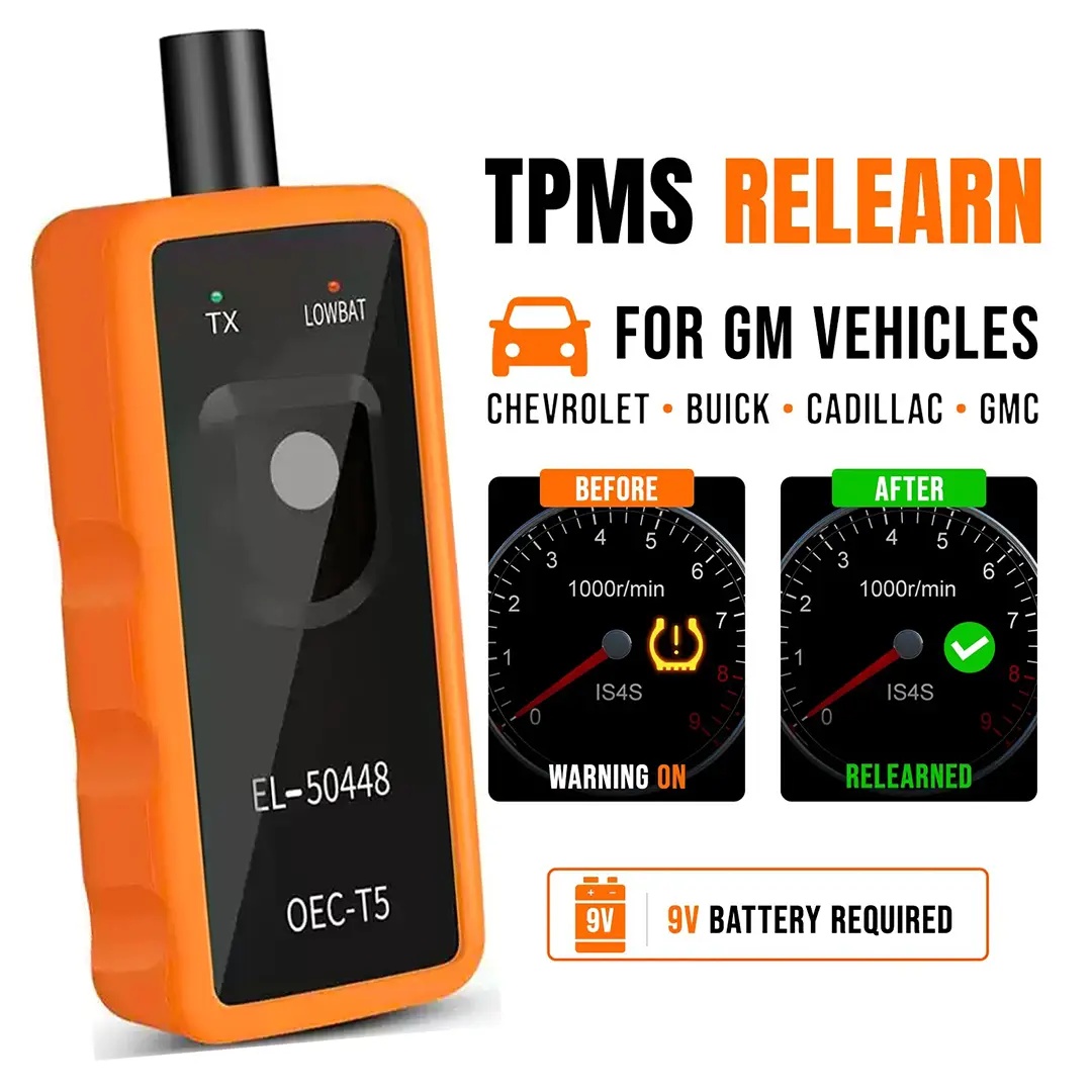 [GM Exclusive] EL-50448 TPMS Reset Tool for GM Tire Sensors – Tire Pressure Monitoring System Activation Tool, OEC-T5 – Compatible with Buick/Chevrolet/Cadillac vehicle series, 2023 version, tire pressure monitoring, automotive tool