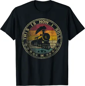 This Is How I Roll Retro Train Engine Model Track Railroad T-Shirt - Williamze Shop 30B08NVXTYJ6