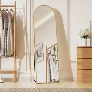 BEAUTYPEAK 59"x 16" Full Length Mirror Arched Standing Floor Mirror Full Body Mirror