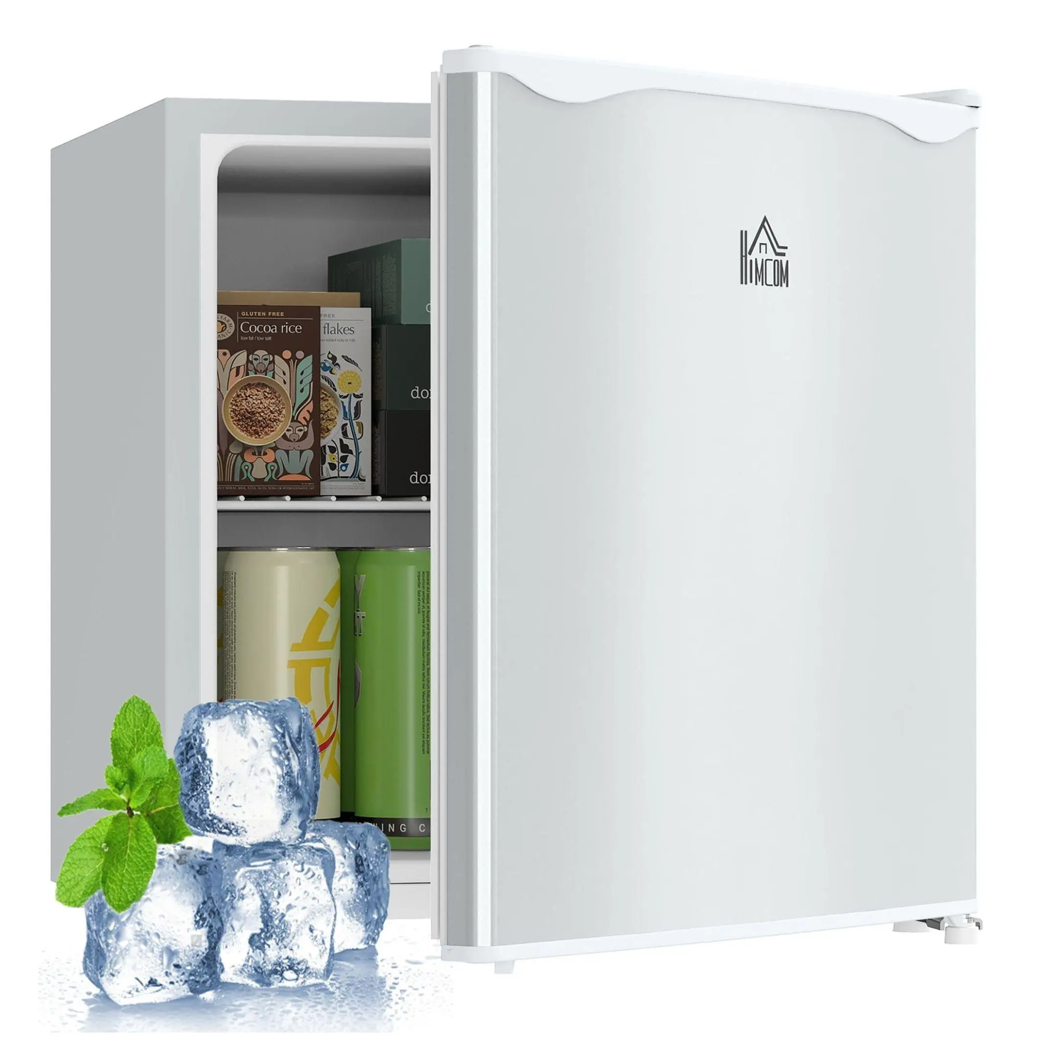 1.1 Cu.Ft Compact Upright Mini Freezer with Adjustable Temp, Reversible Door, Removable Shelf - White, for Home, Office Use, Adjust Temp