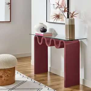 Ondine Glass Top 50" Console Table in Spiced Apple