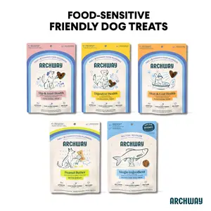 ARCHWAY Functional & Sustainable Dog Treats - Hip & Joint Health | Digestive Health | Skin & Coat Health | Peanut Butter | Single Carp Dog Treat | Made in USA |  Natural Guaranteed Analysis Crude Fiber