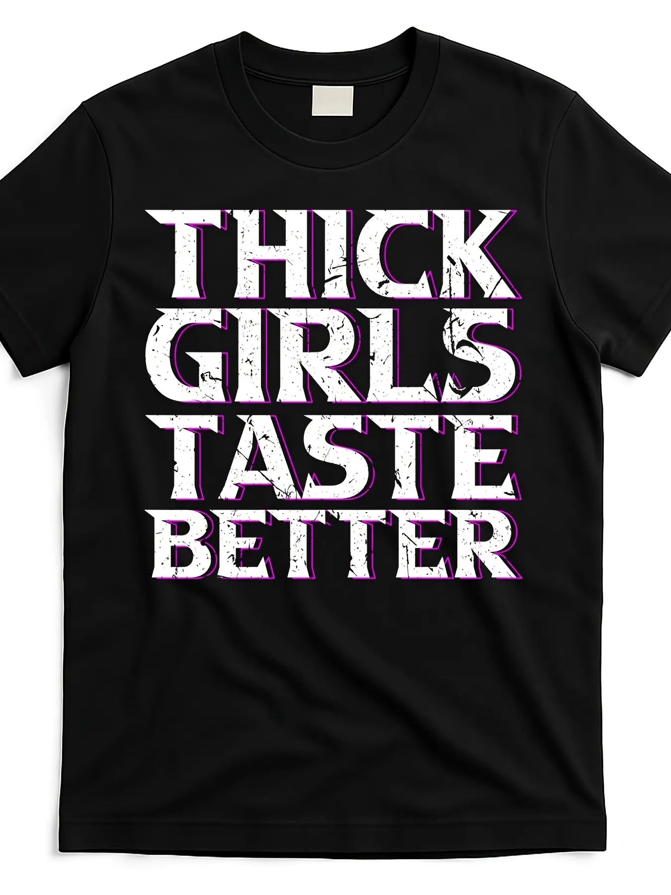 Thick Taste Better Big BBW Curvy Sexy Chick Meaningful Gift T-Shirt Ttb2012208 at Black Product Image Same Style for Men And Women  Summer Short-Sleeved Printed T-Shirt Made of Pure 220G, Seasonal Casual And Trendy for Men