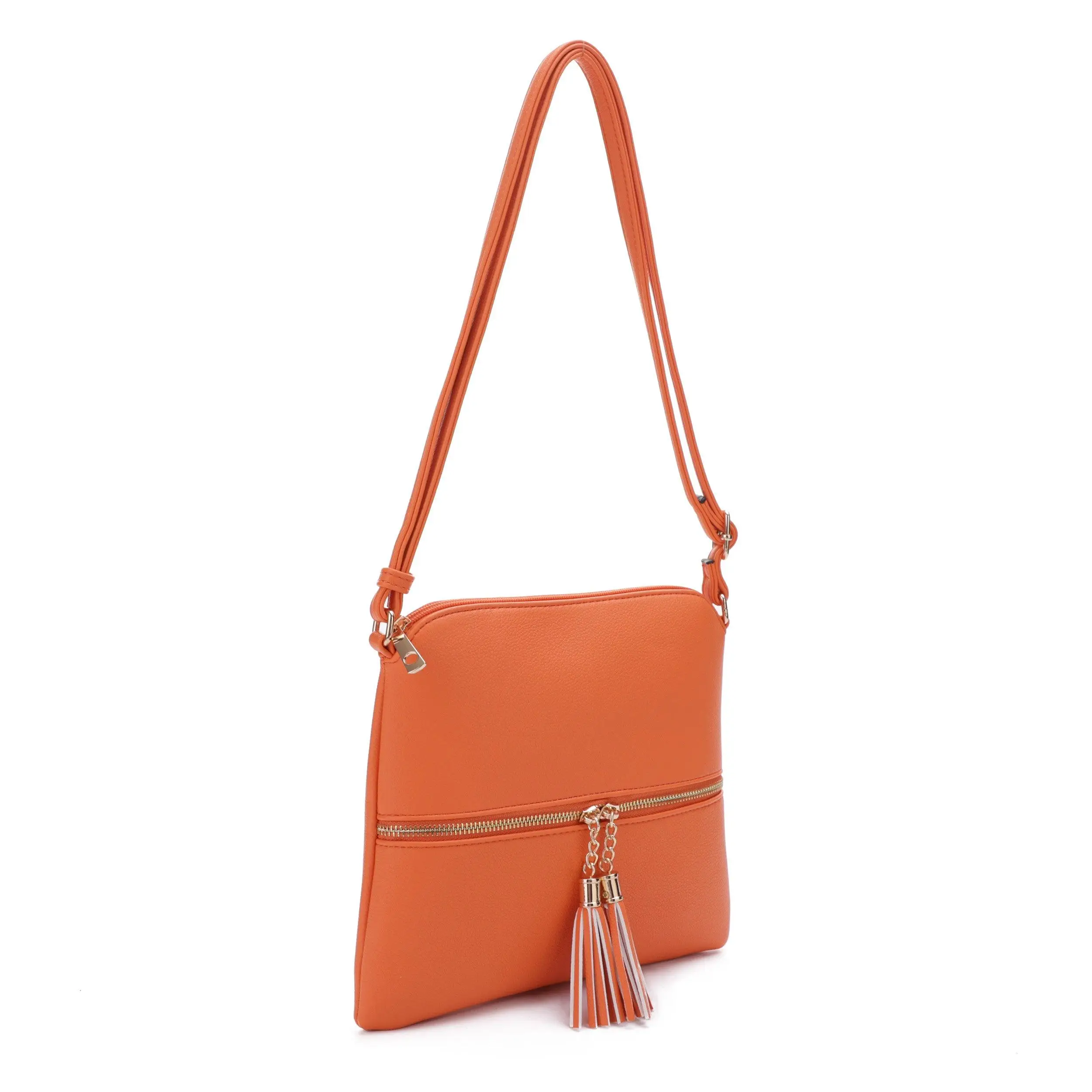 SG SUGU Lillia Stylish Vegan Leather Crossbody Bag with Tassel Zipper Detailing