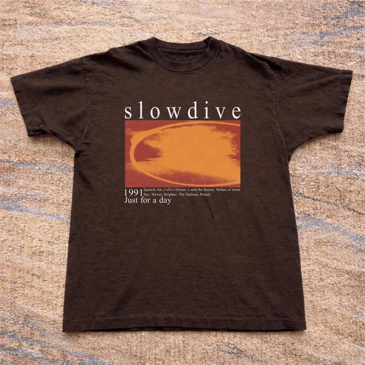 Slowdive Just For A Day Shirt, Vintage Shoegaze Band Tee, Dream Pop Graphic T-Shirt, Indie Rock Music Shirt, 90s Alternative Unisex Gift Menswear Cotton Top