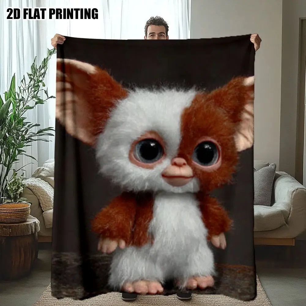 Gremlins-Themed Cute Cartoon Print Microfibre Flannel Blanket - Multi-Size, Modern, Breathable, Soft, Durable, Stain Resistant, Machine Washable Home & Office Throw