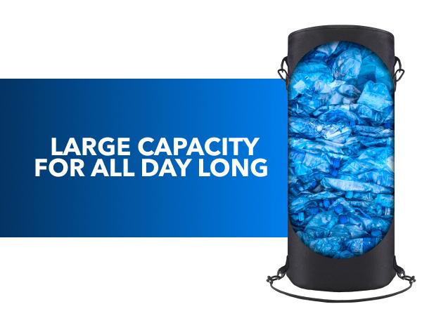 Boat Trash Can, 100% Odor & Leak Resistant, Portable, Reusable, 10-13 Gal Garbage Bag Snaps Inside, Easy to Install & Clean, Fishing, Sandbar, Kayak, Pontoon Boat Accessories Black