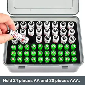 Battery Storage Rack Holds Up to 54 Aa Aaa Batteries, Durable Organizer Box for Garage & Home Use, Convenient Drawer Storage Solution