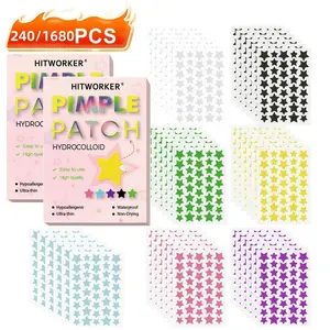 Water Gel Star Acne Patches, Color Gradient Stickers, Waterproof Ultra-Thin Easy to Apply, Suitable for All Skin Types