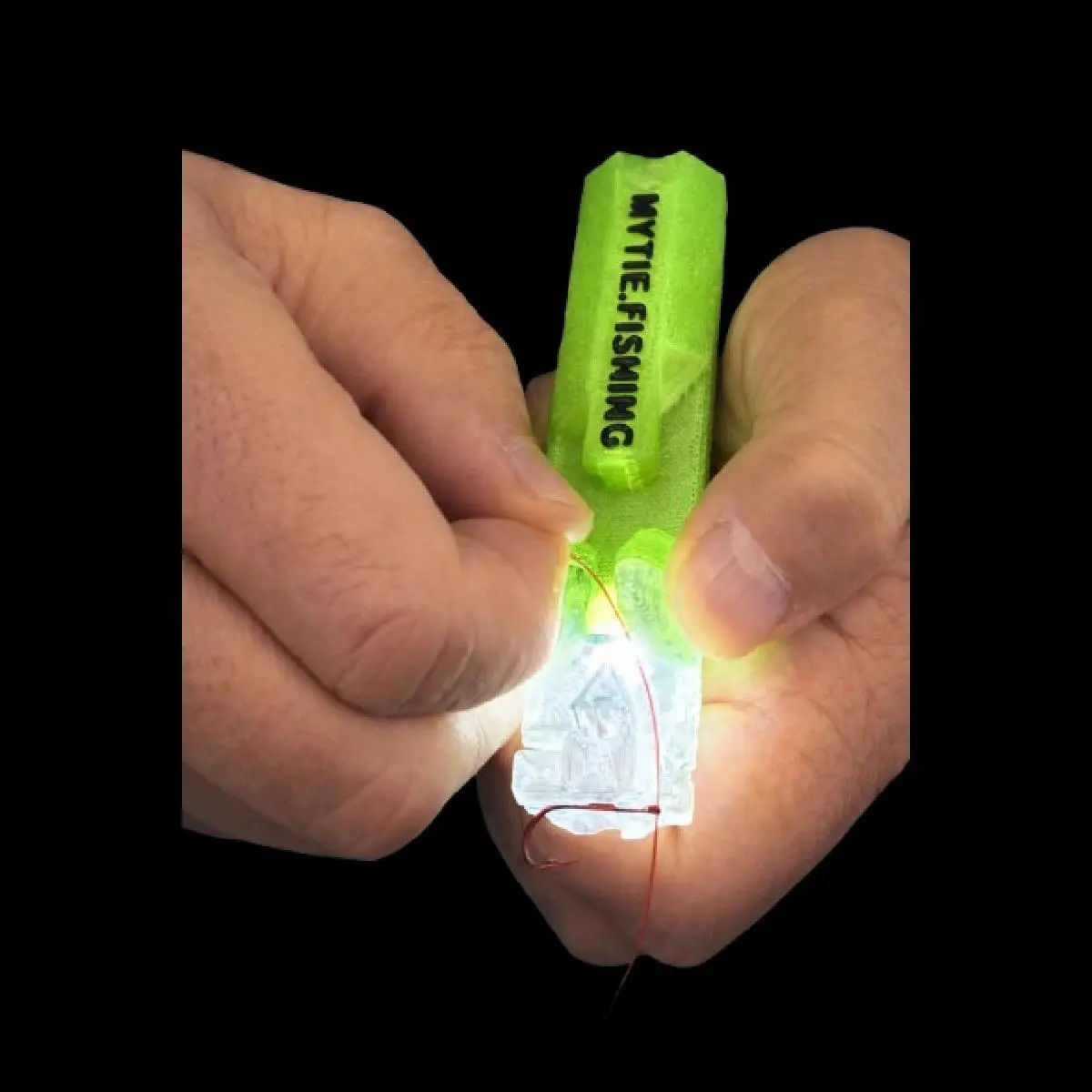 My-Tie Lighted Fishing Knot Tying Tool - Rechargeable LED, Floating Body, Magnetic Hook-Holding Function