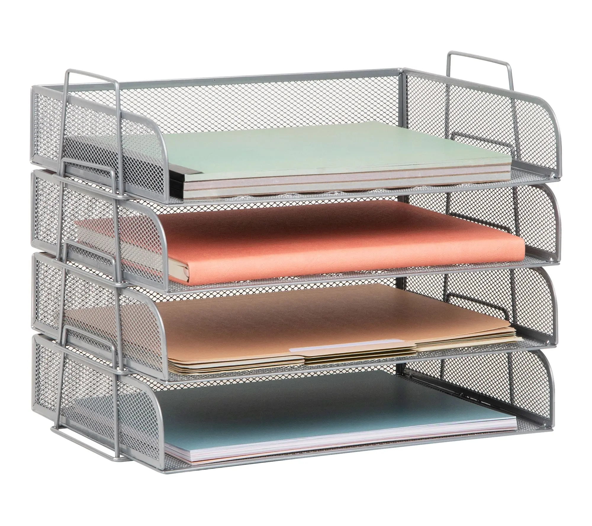 Mind Reader Stackable Paper Tray, Desktop Organizer 4 Pcs. Mind Reader Stackable Paper Tray, Desktop Organizer 4 Pcs.