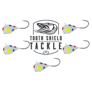 Tungsten UV Glow Ice Fishing Jigs 4mm / 5mm 5 Pack (Wonderbread)