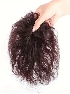 Women's Curly Full Human Hair Piece, Short Bb Clip-In Hair Extension, Frontal Lace Closure, Ideal for Thin Hair, Natural Look