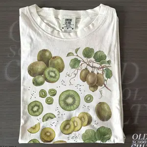 Vintage Kiwi 90s Graphic T-Shirt, Retro Comfort Colors Summer Fruit Garden Nature Y2k Unisex Shirt