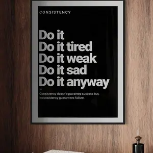 Inspirational Quote Canvas Wall Art, Hanging Wall Art, Style Decor Poster, Frameless Motivational Saying Print, Home Office Decoration