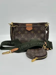 Pre-owned Louis Vuitton canvas and leather Crossbody Bags Multi Pochette Accessoires Monogram Canvas Bag JC168LV