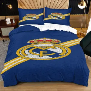 Team Logo Pattern Duvet Cover Set, Soft And Durable Bedding Set, Contains 1 Duvet Cover And 1 Or 2 Pillowcases, Daily Holiday Birthday Gift Bedroom Decoration For Children And Adults