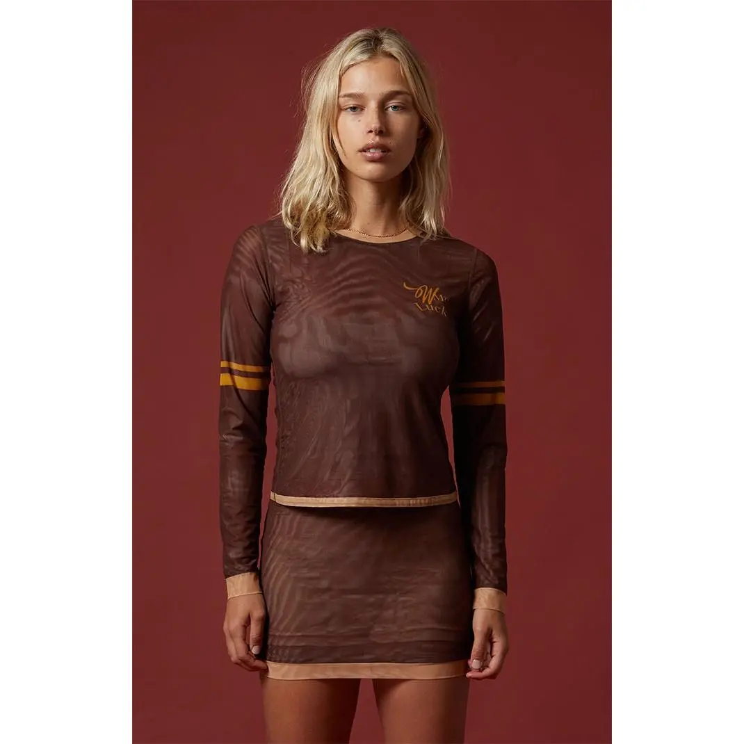WISH ME LUCK Women's Billiards Mesh long Sleeve Top