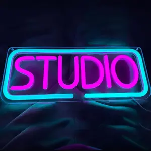 Studio Neon Light, Music LED Sign Lamp, USB Powered Adjustable Brightness, Modern Mood Lighting, Indoor Decorative Light, Ideal for Recording Studio, Music Studio, Streaming, Party, Club, Podcast Wall Decor Gift