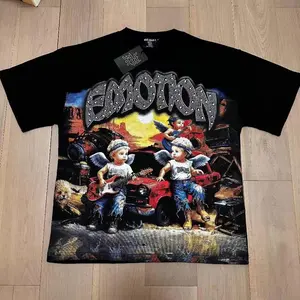 MIXED EMOTION Unisex Cotton T-shirt, Casual Summer Street Style Crew Neck, Short Sleeve Printed Top for Couples, Perfect Gift for Festivals
