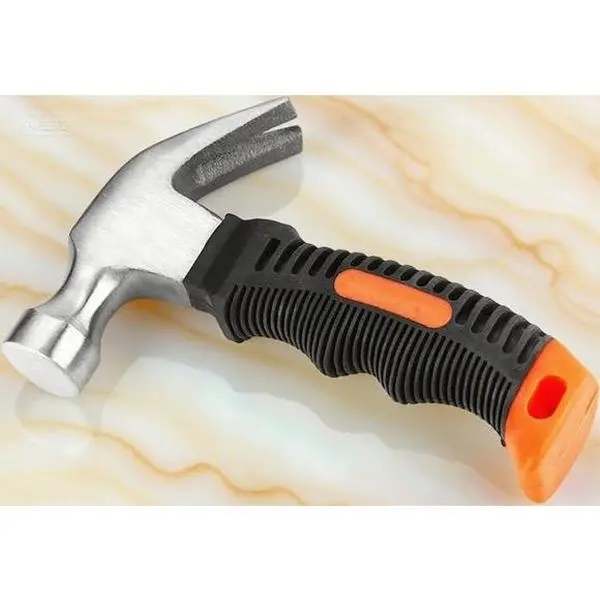 11.6 Oz Forged Steel Lightweight Compact Dual-Function Curved Claw Hammer, Shock-Absorbent Leather Wrap Handle, Ergonomic Grip for Precision Nail Driving & Removal, Upholstery & Carpentry Repair, Better Maneuverability for DIY Enthusiasts