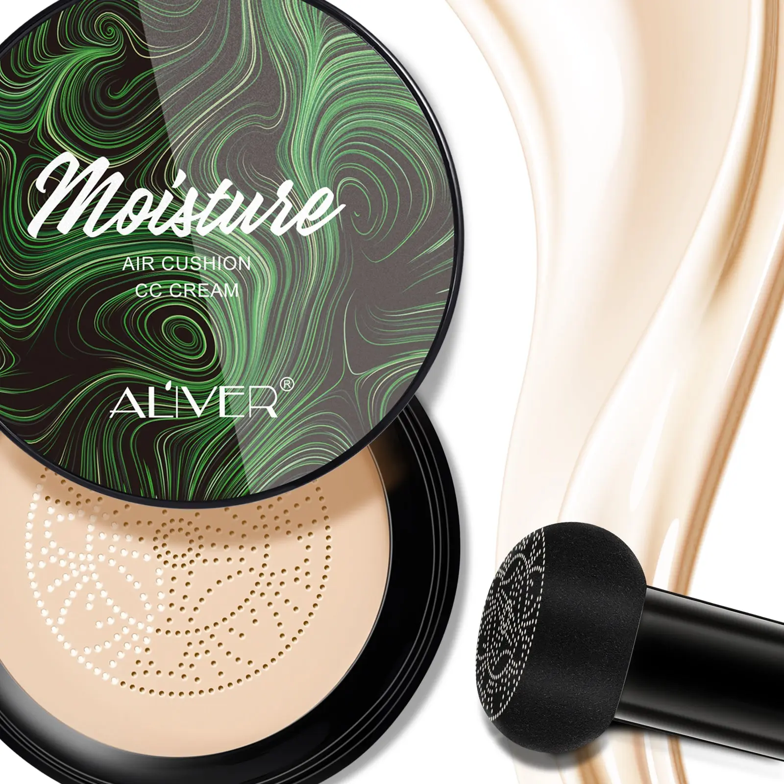 Aliver Air Cushion CC Cream Mushroom Head Foundation, Moisturizing BB Cream Makeup Long Lasting Matte Concealer Balm Moisturizer sohochic