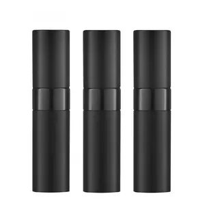 8ML Atomizer Perfume Spray Bottle for Travel 3 PCS Empty Cologne Dispenser Portable Sprayer Black Lightweight Aluminum Shell Twist Top Design Refillable No Drips Leaks
