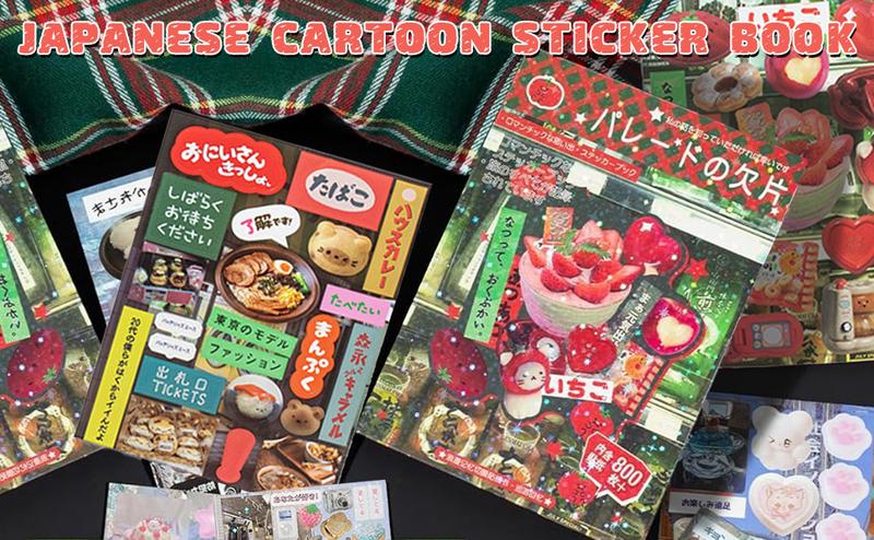 Japanese Retro Manga Scrapbooking Sticker Books  45 Sheets of Romantic Memory Series Comic Books Style Material Decoration Stickers - 800+ Designs in 1 Book