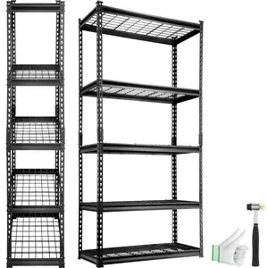 VEVOR Storage Shelving Unit, TikTokShopBlackFriday, 5-Tier Adjustable, 2000 lbs Capacity, Heavy Duty Garage Shelves Metal Organizer Wire Rack, Black, 36" L x 16" W x 72" H for Kitchen Pantry Basement Bathroom Laundry VEVOR Super Brand Day