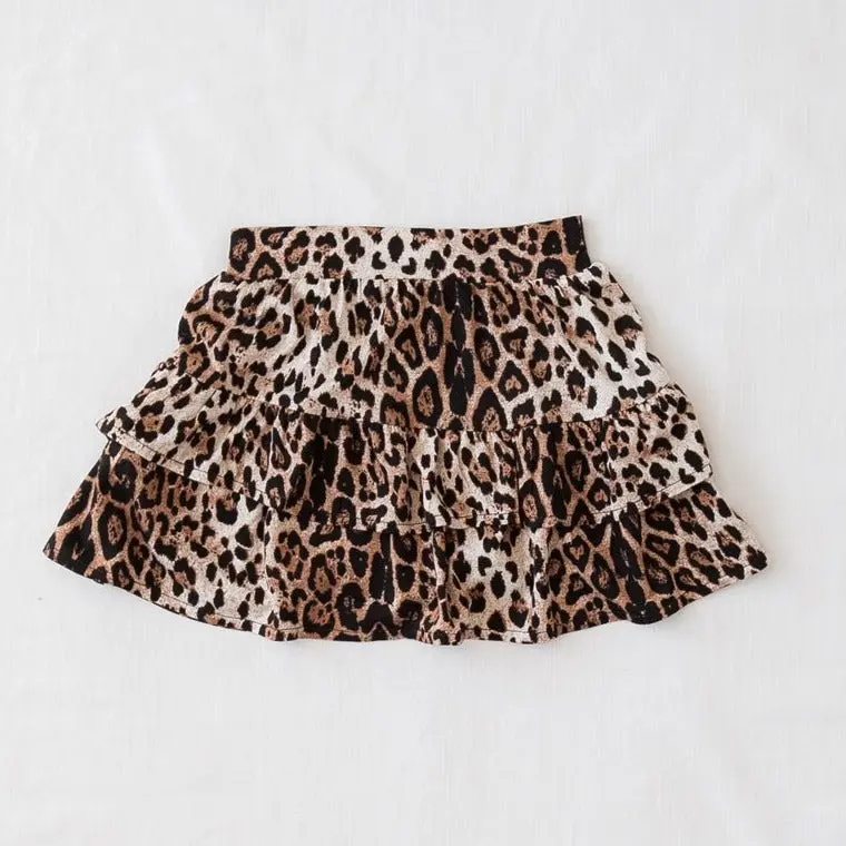 Wild & Free Ruffled Leopard Print Skirt