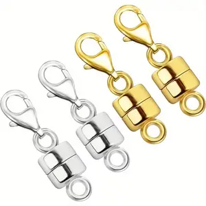 Magnetic Necklace Clasp Set, 18/8pcs Magnetic Jewelry Clasps, Lobster Clasp Converter for Bracelets Necklaces Chains, Perfect Gift
