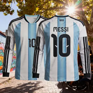 No.10 Messi 2026 New Argentina Home Blue Short Sleeves Long Sleeves Soccer Jersey Unprinted