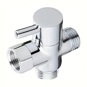 Universal G1/2 Inch Shower Head Diverter Valve, Three-Way Water Control Switch, Adapter Converter for Bathroom Accessories