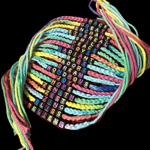 Crochet Rainbow tie on Friendship Festival EDC Rave bracelets