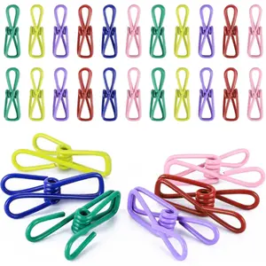 30pcs Chip Clips, 2.2 inch Chip Clips, Utility PVC-Coated Steel Clip for Food Package, Chips Bag, Clothes, Parper chip clip