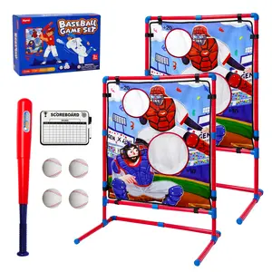 JoyCat Sport Toys, Baseball Toys for Kids, Baseball Practice Equipment with Adjustable Height Target for Throwing and Batting, Strike Zone, T ball Bat, 4 Soft Balls, Birthday Gifts for Boys Girls
