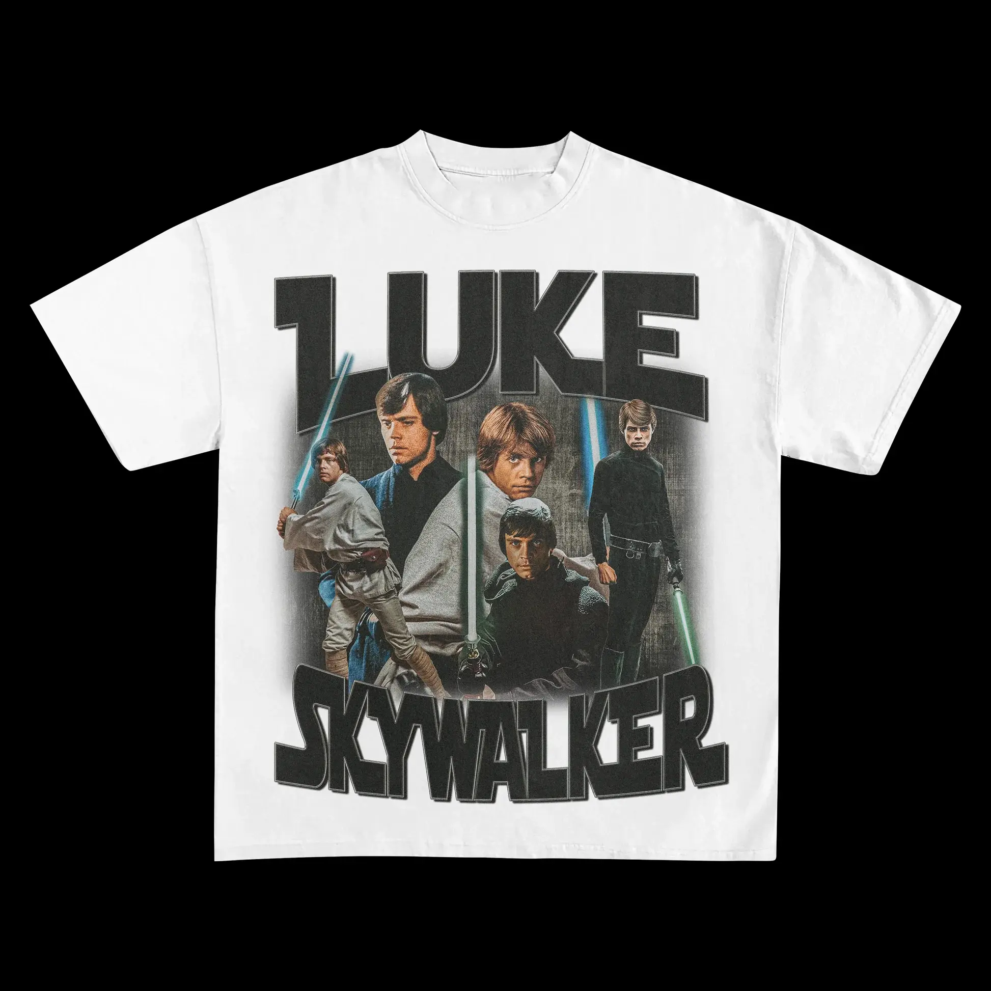 Luke Skywalker T-Shirt - Vintage 90s Bootleg Collage Space Knight Lightsaber Retro Graphic Fan Tee