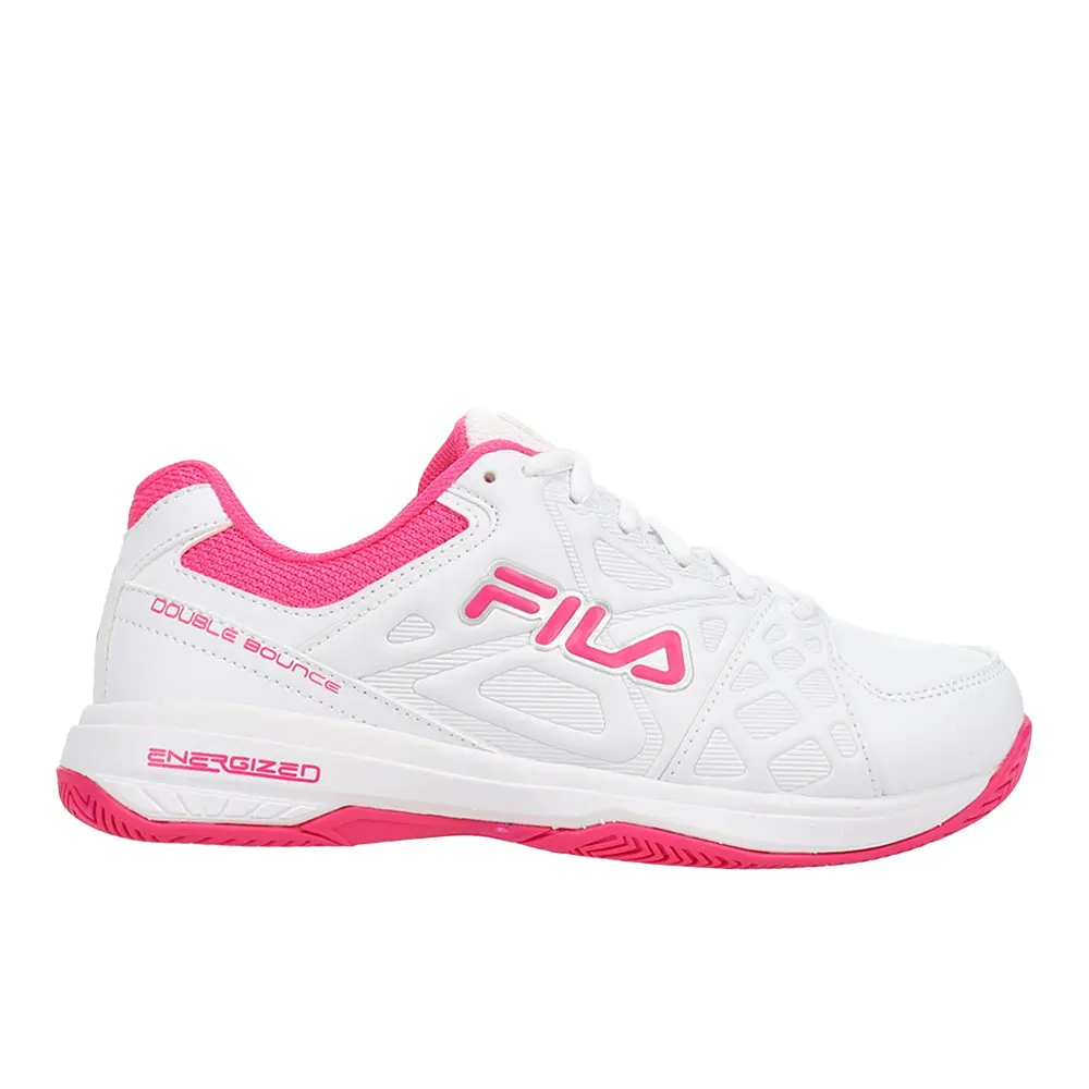 Fila Womens Double Bounce 3 Pickleball Pickleball Sneakers Shoes - Pink, White