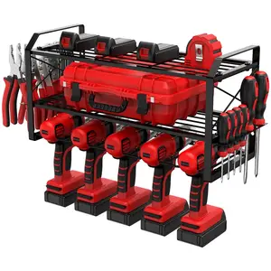 Power Tool Organizer Wall Mount Cordless Drill Holder Heavy Duty Thicken Tool Shelf for Workshop Metal Tool
