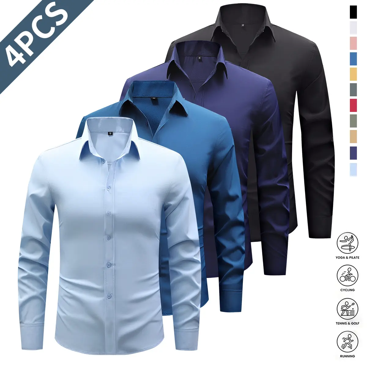 Sky Blue + Lake Blue + Navy Blue + Black