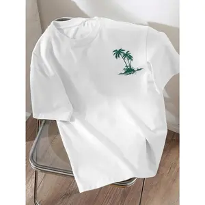 Summer Vibes, Boys' Light Green Palm Tree Print Tee