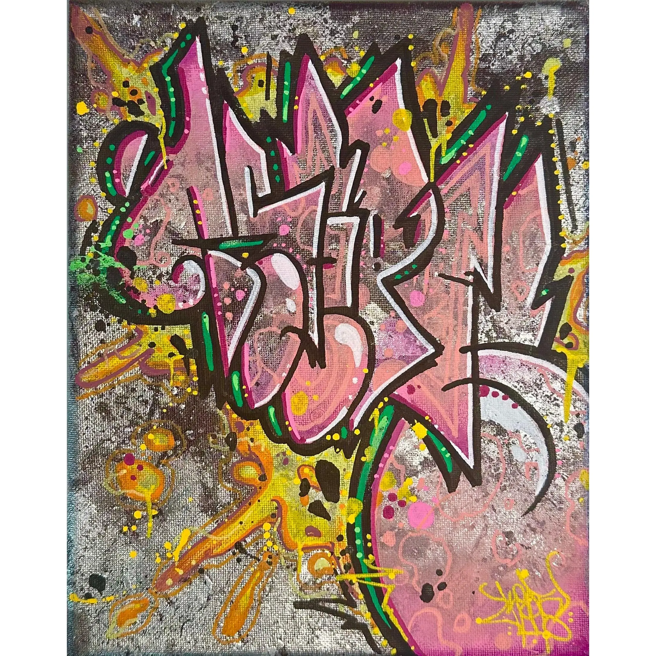 8x10 dragonfruit graffiti canvas
