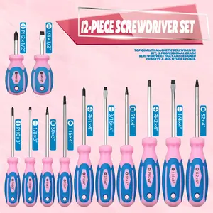 12-Piece Magnetic Screwdriver Set, Plastic Grade, Men's Tools