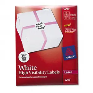 Avery  Round Specialty Laser Printer Labels 1-2/3in dia White 600 Pack
