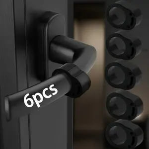 6pcs  Door Handle Protectors, Silent Impact Guard, No Drilling, Durable for Home Office, Easy Installation, Modern Design, No Drill Required