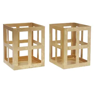 Iron Tea Light Lanterns – Set of 2 (Available in Gold or White | Includes Tea Lights) – Versatile Decor Accents for Home & Events