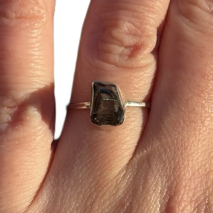 Sterling Silver Elite Shungite Rough Stone Ring Sterling Silver Elite Shungite Rough Stone Ring