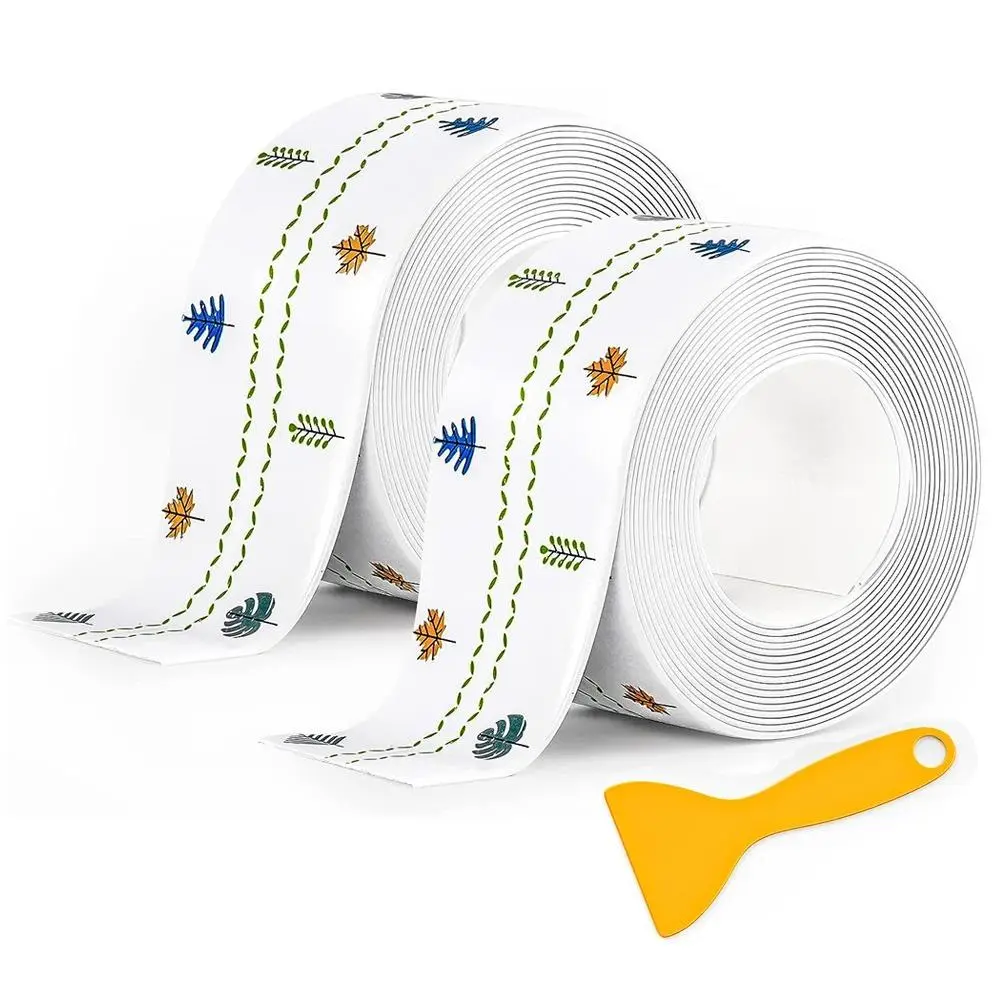 2 Rolls Self Adhesive Bathroom Sealing Strip, Waterproof Tape For Bathtub Toilet, Shower, Wall Corner, Kitchen