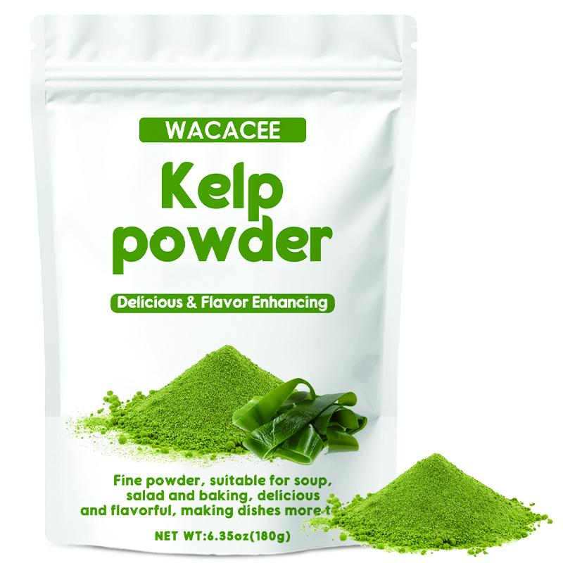 WACACEE 180g Pure Natural Dehydrated Seaweed Powder - Natural Ingredients, Low Calorie, Reduced Sugar, Umami-Rich, Fine Texture, Sand-Free, No Muddy Sediment, Ambient, Easy to Store, 24-Month Shelf Life, Ideal for Home Soup Making, Seasoning Sauces